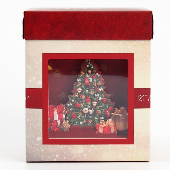 Подарочная коробка новогодняя складная с 3D эффектом «С Новым годом», ёлочка, 11 х 11 х 13 см, Новый год Подарочная коробка новогодняя складная с 3D эффектом «С Новым годом», ёлочка, 11 х 11 х 13 см, Новый год