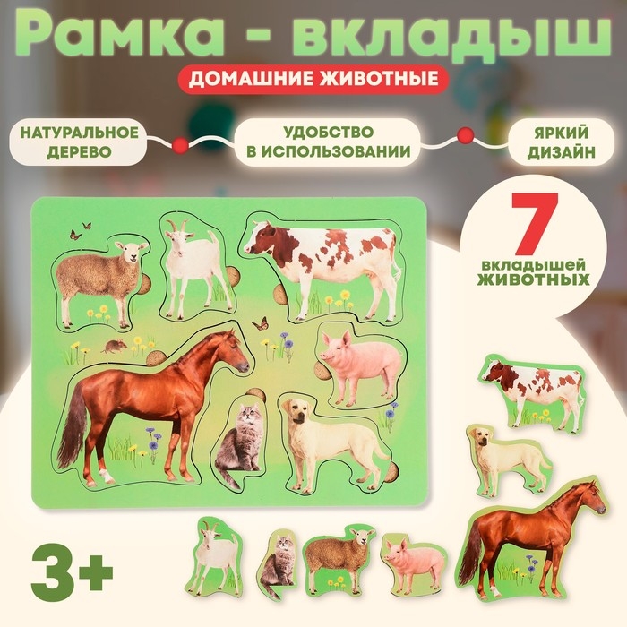 Рамка-вкладыш «Домашние животные» Рамка-вкладыш «Домашние животные»
