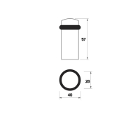 Упор дверной U301GP, d=28 мм, h=57 мм, цвет золото