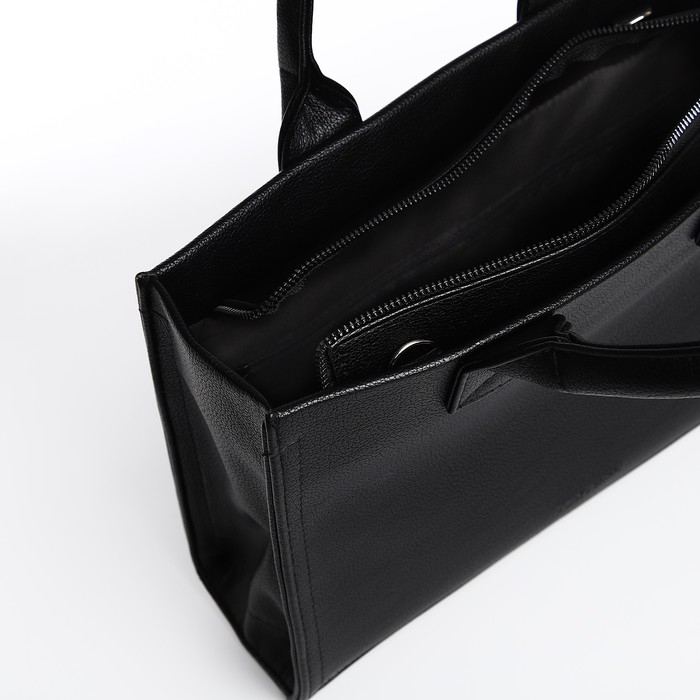 Сумка женская TEXTURA, тоут, средний размер, цвет чёрный Сумка женская TEXTURA, тоут, средний размер, цвет чёрный