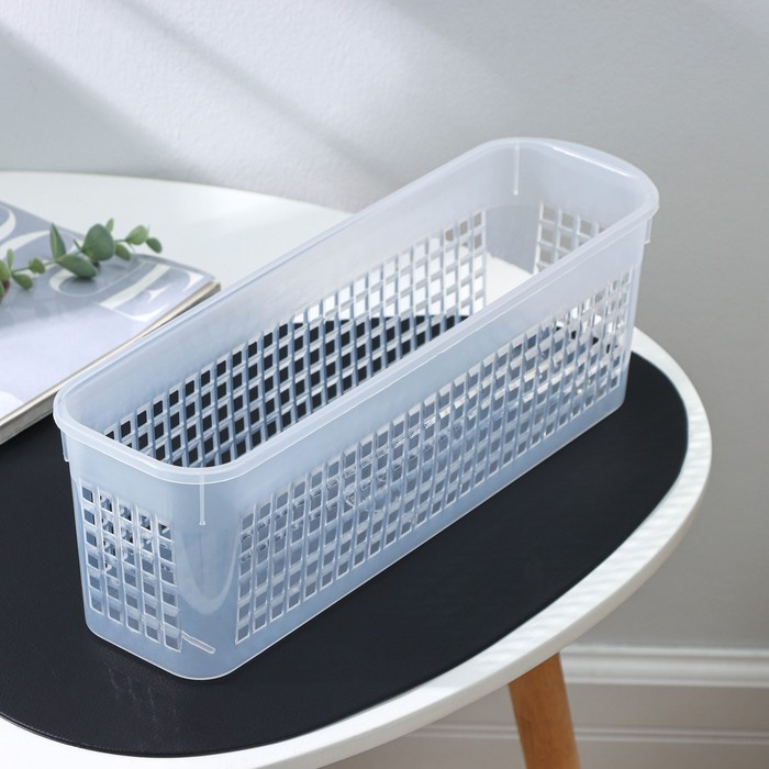 Корзина для хранения Доляна, 37,5×10,5×12 см, цвет прозрачный Корзина для хранения Доляна, 37,5×10,5×12 см, цвет прозрачный