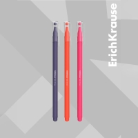 Ручка шариковая ErichKrause Slim Stick Caribbean Sunset, игольчатый узел 0.7 мм, чернила синие, покрытие Soft Touch, МИКС