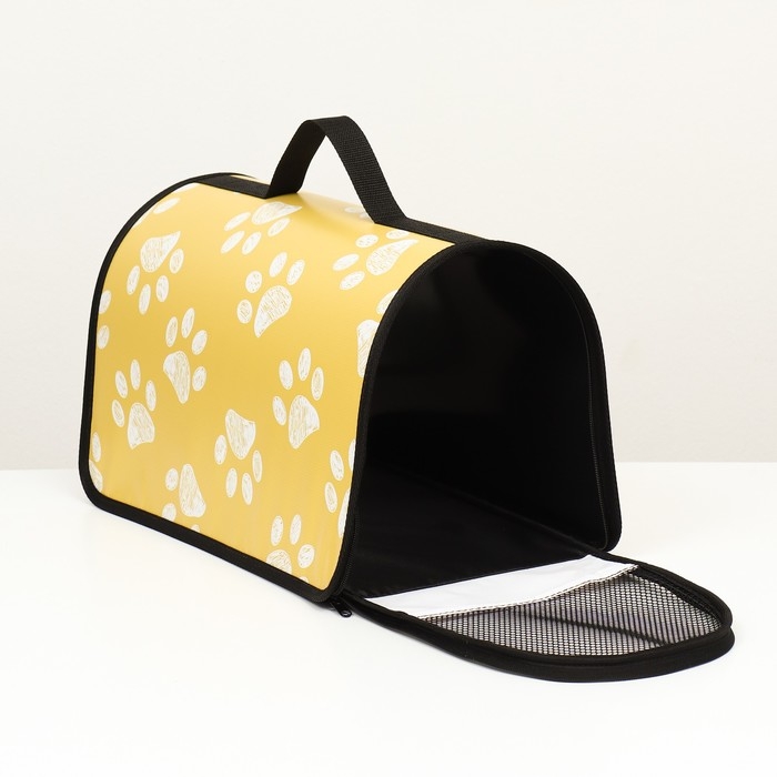 Сумка - переноска для животных  Сумка - переноска для животных "Лапки", каркасная, 45 х 25 х 30 см