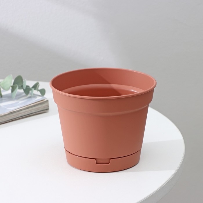 Горшок для цветов с поддоном Mint, 700 мл, d=12 см, h=9,4 см, цвет терракотовый Горшок для цветов с поддоном Mint, 700 мл, d=12 см, h=9,4 см, цвет терракотовый