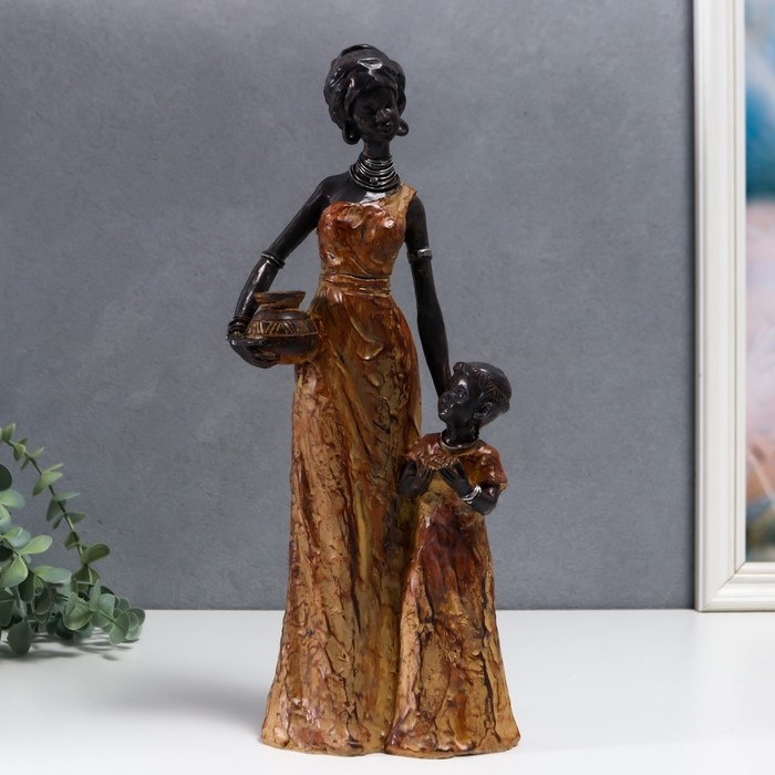 Сувенир полистоун  Сувенир полистоун "Мать и дочь. Африка" 35х13 см