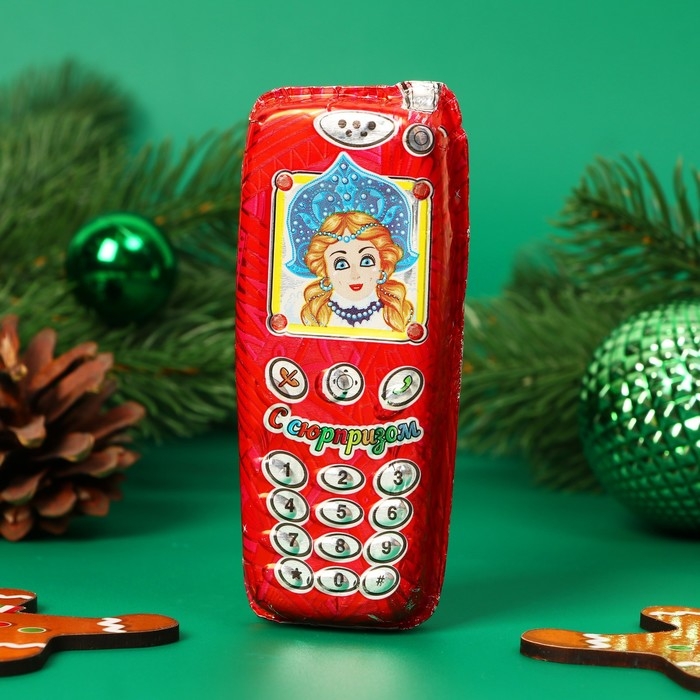 Новый год. Шоколадная фигурка "Мобильный телефон", МИКС, 60 г