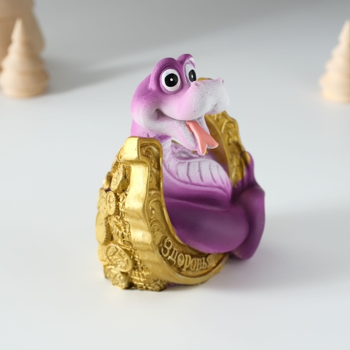 Копилка полистоун Копилка полистоун "Змейка на подкове" 8х7х11 см