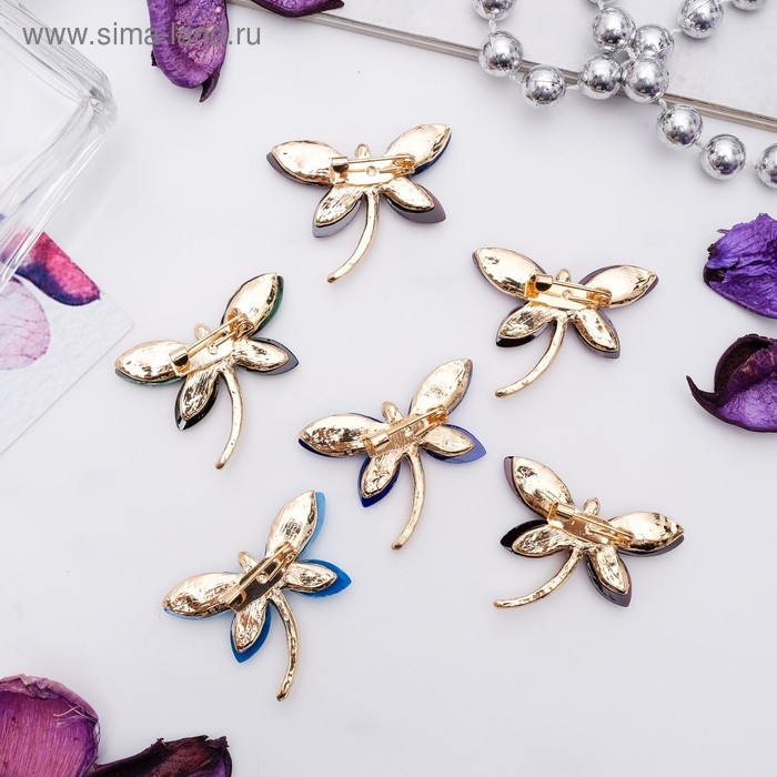 Брошь «Стрекозка», цвет МИКС в золоте (неделимая фасовка 12 шт., цена за шт.) Брошь «Стрекозка», цвет МИКС в золоте (неделимая фасовка 12 шт., цена за шт.)