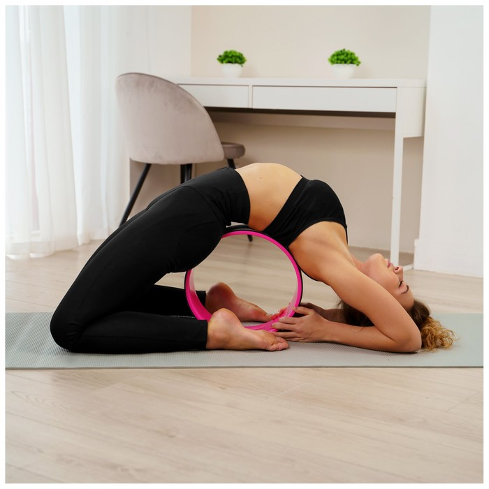 Йога-колесо «Лотос», 33×13 см, цвет розовый