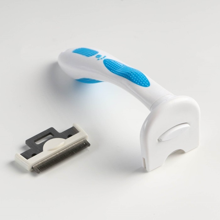 Дешеддер малый со съёмным лезвием, 15 х 6,2 см, бело-голубой Дешеддер малый со съёмным лезвием, 15 х 6,2 см, бело-голубой