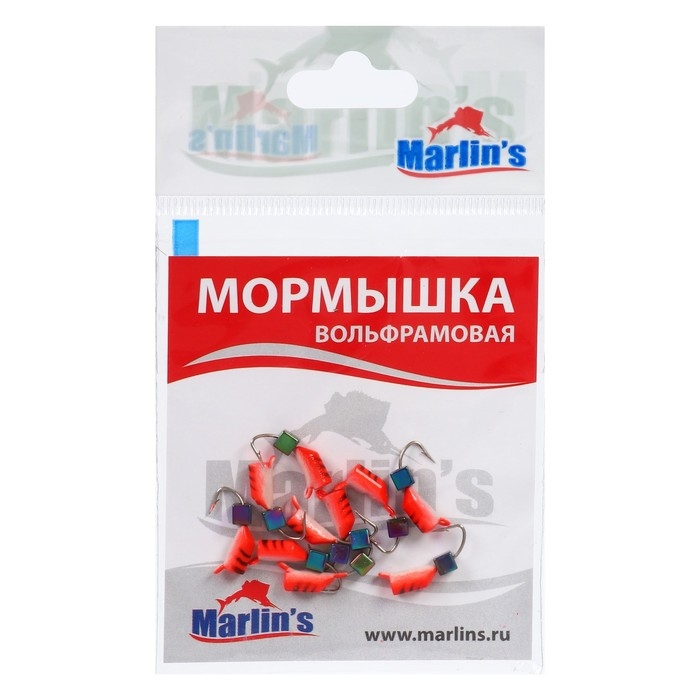 Мормышка вольфрам Marlin's Гвоздекубик, 3 мм, 0.95 г, красный, фосфор + бензин, 10 шт Мормышка вольфрам Marlin's Гвоздекубик, 3 мм, 0.95 г, красный, фосфор + бензин, 10 шт