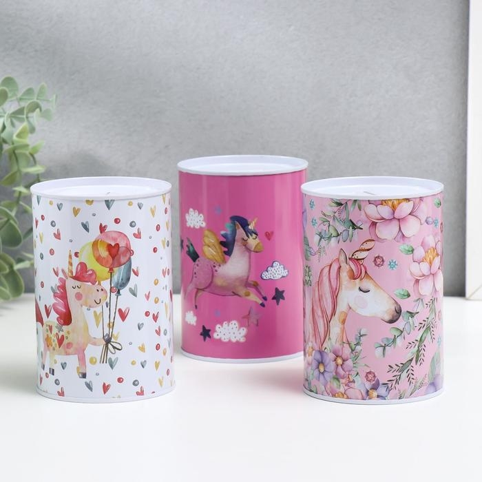 Копилка металл Копилка металл "Единорог" МИКС 12х8х8 см