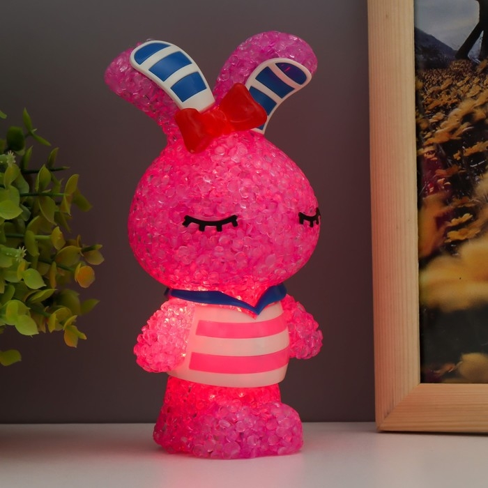 Ночник Ночник "Зайка" LED RGB от батареек 3хLR44 МИКС 6,5х6,5х15,5см RISALUX