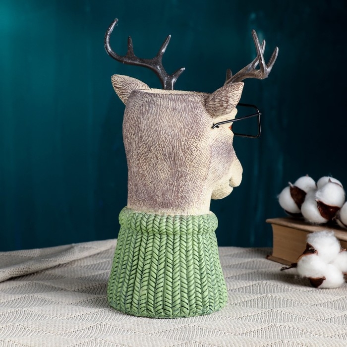 Кашпо - ваза  Кашпо - ваза "Олень в очках" 22х15х26см