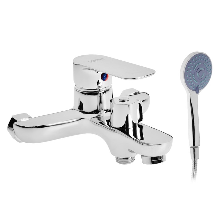 Смеситель для ванны ZEIN Z3851, однорычажный, душевой набор, лейка 5 режимов, хром Смеситель для ванны ZEIN Z3851, однорычажный, душевой набор, лейка 5 режимов, хром