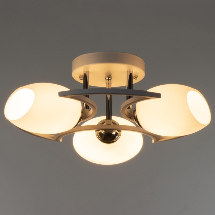 Люстра 2781/3 E27 40Вт бело-хромовый 49х49х25 см BayerLux Люстра 2781/3 E27 40Вт бело-хромовый 49х49х25 см BayerLux