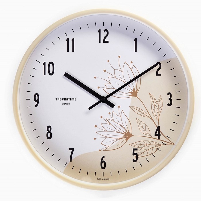 Часы настенные, серия: Интерьер, Часы настенные, серия: Интерьер, "Цветы", плавный ход, d-30.5 см