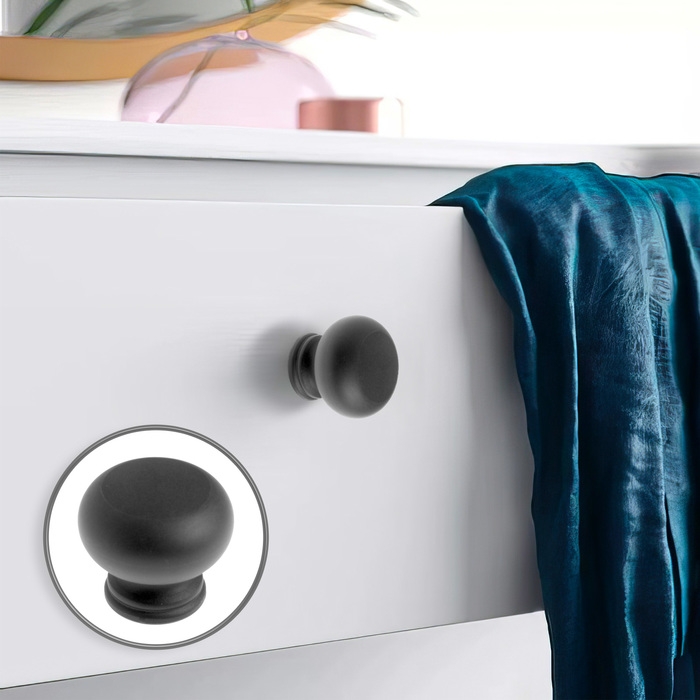 Ручка-кнопка CAPPIO, d=30 мм, цвет чёрный Ручка-кнопка CAPPIO, d=30 мм, цвет чёрный