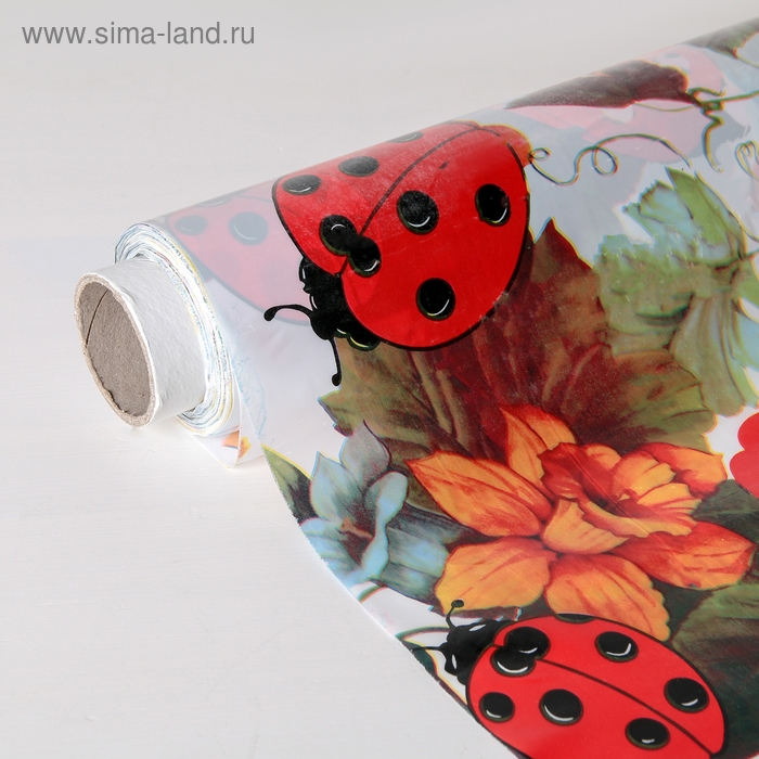 Клеёнка ПВХ «Божьи коровки», ширина 137 см, толщина 0,08 мм, рулон 30 метров Клеёнка ПВХ «Божьи коровки», ширина 137 см, толщина 0,08 мм, рулон 30 метров