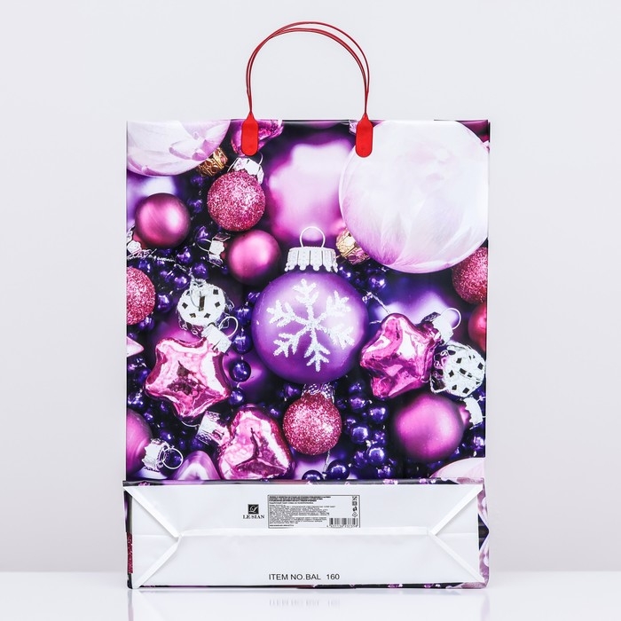 Новый год. Пакет  Новый год. Пакет "Ёлочные игрушки", мягкий пластик, 41х32 см.