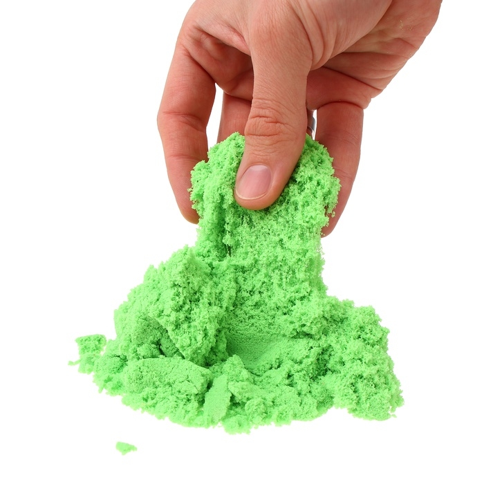 Кинетический песок, 2 формочки, 200 гр, цвет зелёный Кинетический песок, 2 формочки, 200 гр, цвет зелёный