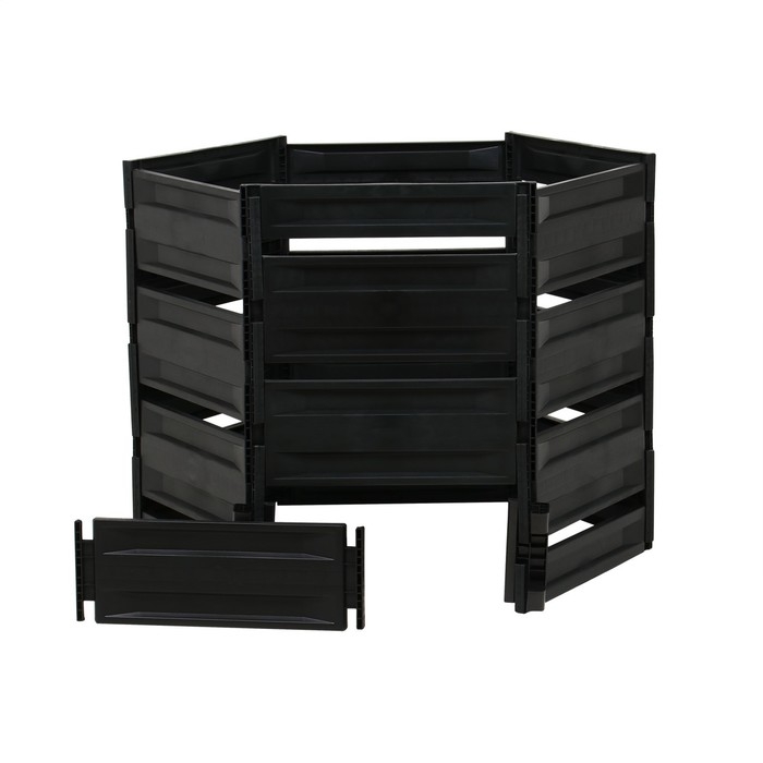 Компостер пластиковый, 800 л, 125 × 105 × 84 см, чёрный