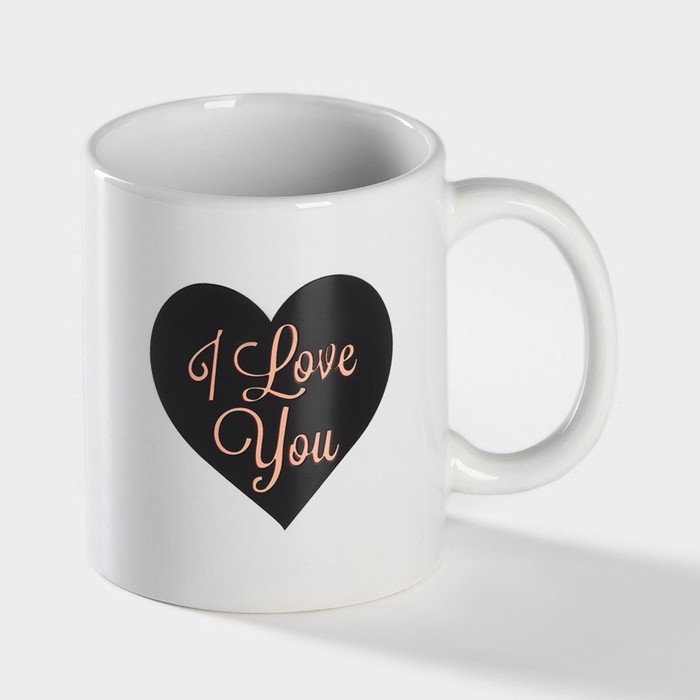 Кружка - хамелеон керамическая Доляна «Сердце», 350 мл, цвет белый Кружка - хамелеон керамическая Доляна «Сердце», 350 мл, цвет белый