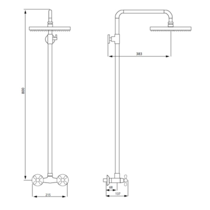 Душевая система Istok life Standard с двуручным смесителем, хром Душевая система Istok life Standard с двуручным смесителем, хром