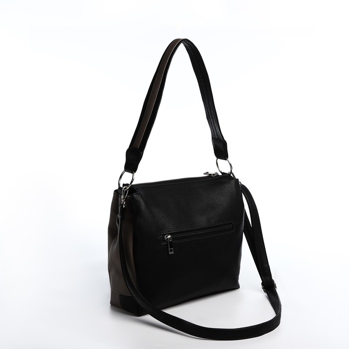 Сумка женская Сумка женская "Золотой Дождь" на молнии, цвет коричневый/чёрный