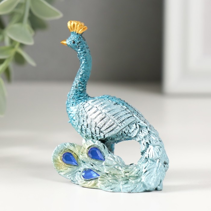 Сувенир полистоун Сувенир полистоун "Павлин со стразами" 5,5х6,5 см