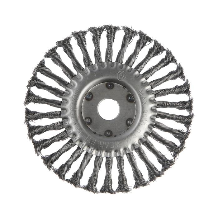 Щетка металлическая для УШМ ЛОМ, крученая проволока, плоская, посадка 22 мм, 175 мм Щетка металлическая для УШМ ЛОМ, крученая проволока, плоская, посадка 22 мм, 175 мм