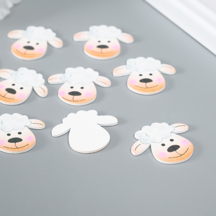 Декор для творчества дерево Декор для творчества дерево "Барашек" набор 10 шт 2,6х3 см