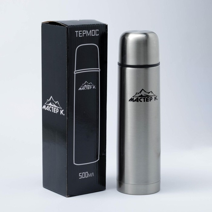 Термос, 500 мл, Гильза  Термос, 500 мл, Гильза "Мастер К", с кружкой, сохраняет тепло 24 ч, 25 х 7 см