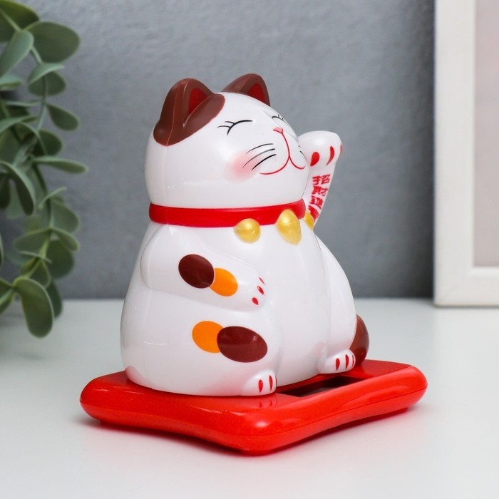 Маятник пластик от солнечной батареи Маятник пластик от солнечной батареи "Кот манэки-нэко" пятнистый 9,5х10х9,5 см