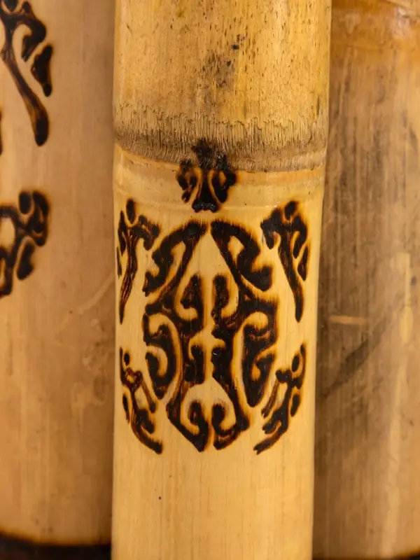 Свеча в бамбуке тройная «Экзотика», 13×15×30 см, 100 мл, бежевая