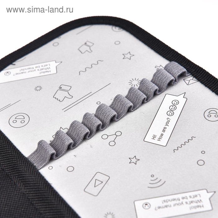 Пенал 3 секции, вкладка внутри, 140 х 210 х 40 мм, тканевый, Calligrata TOP Block  Пенал 3 секции, вкладка внутри, 140 х 210 х 40 мм, тканевый, Calligrata TOP Block "Волк графика"