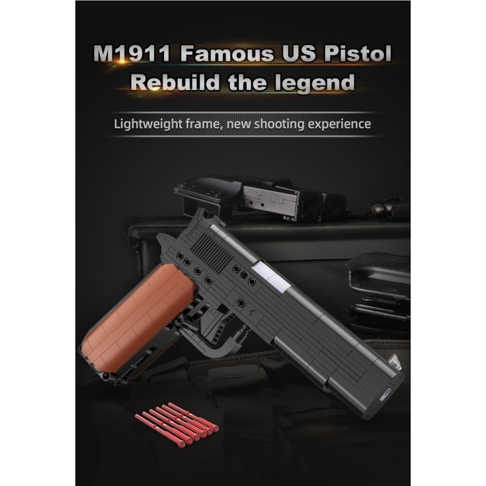 Конструктор Оружие Техно «Пистолет», 332 детали, 6 пуль, стреляет Конструктор Оружие Техно «Пистолет», 332 детали, 6 пуль, стреляет