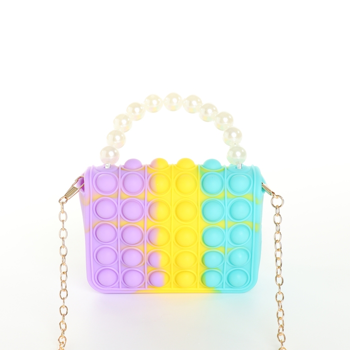 Сумка детская для девочки на замке «Выбражулька», pop it, цвет сиреневый/жёлтый/бирюзовый