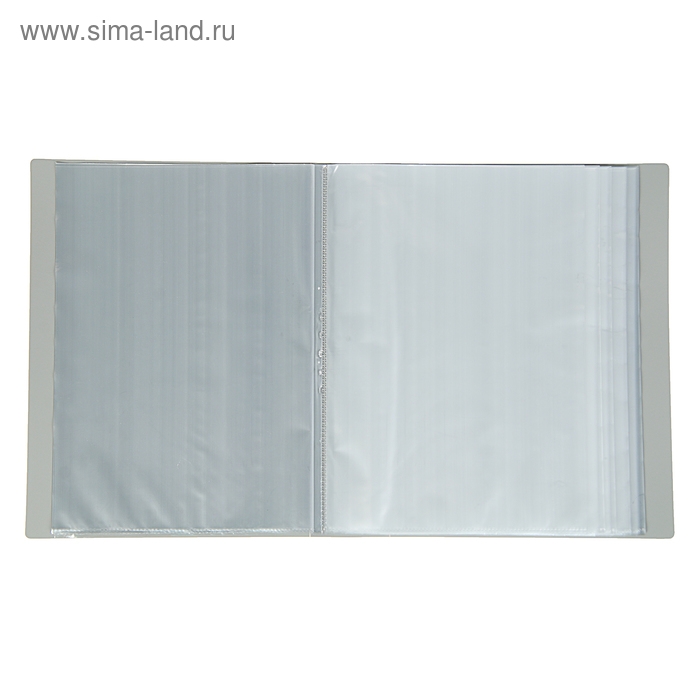 Папка с 100 вкладышами А4, 700 мкм, Calligrata, текстура Папка с 100 вкладышами А4, 700 мкм, Calligrata, текстура "песок", серая