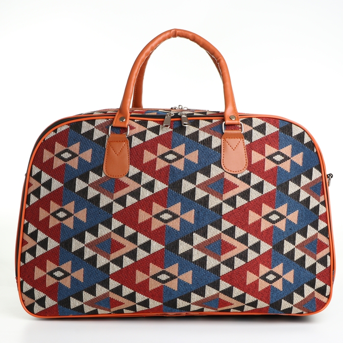 Сумка дорожная женская, 2 отдела на молниях, длинный ремень, цвет разноцветный Сумка дорожная женская, 2 отдела на молниях, длинный ремень, цвет разноцветный