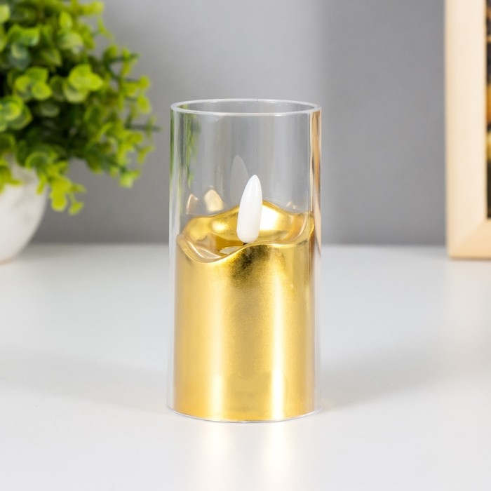 Ночник Ночник "Золотая свеча" LED от батареек 3хLR44 5,4х5,4х10,5 см RISALUX