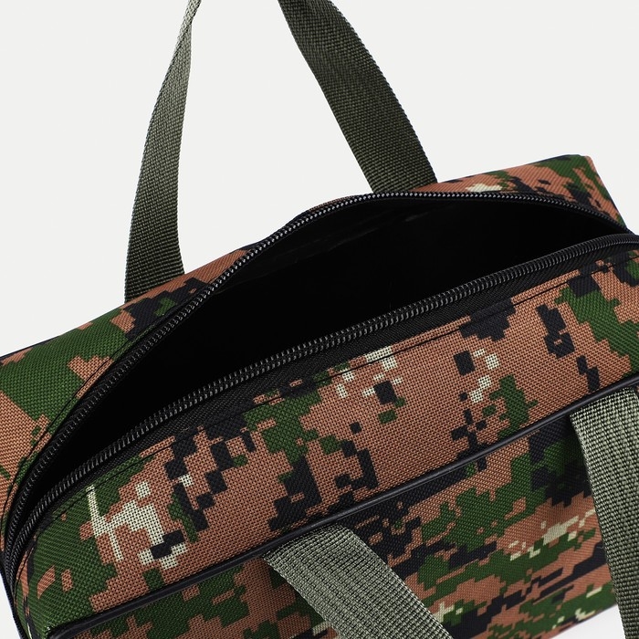 Косметичка на молнии, цвет хаки/коричневый Косметичка на молнии, цвет хаки/коричневый