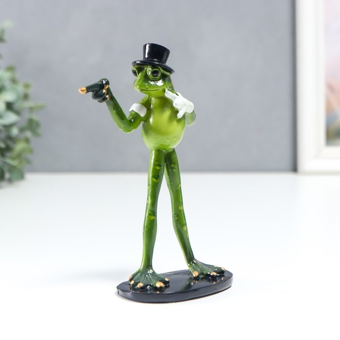 Сувенир полистоун лак Сувенир полистоун лак "Лягуха в шляпе - Ты" 15х6х9 см