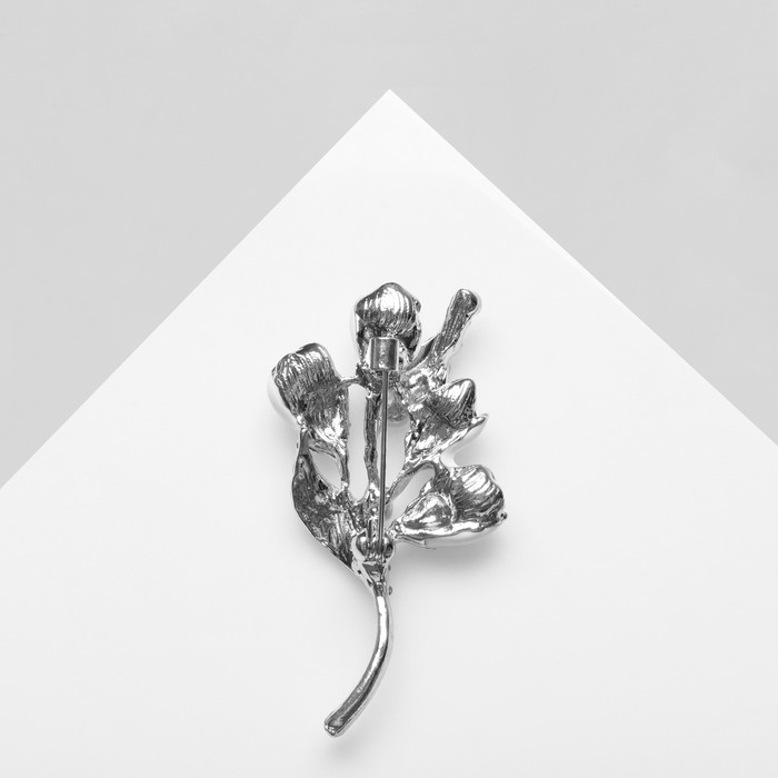 Брошь «Цветы ландыши», цвет бело-розовый в серебре Брошь «Цветы ландыши», цвет бело-розовый в серебре