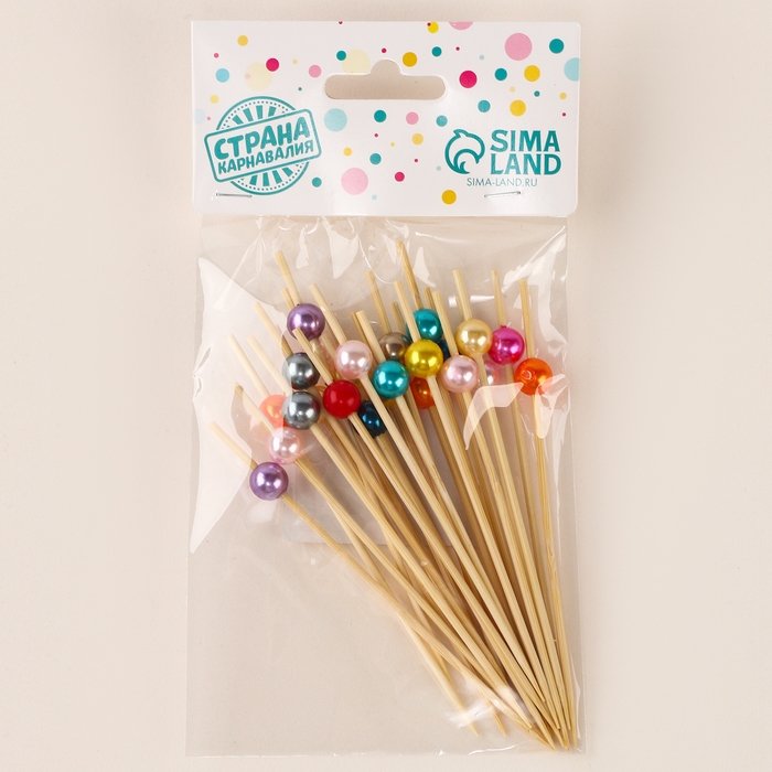 Шпажки для канапе «Жемчужина» набор 24 шт., цвет МИКС Шпажки для канапе «Жемчужина» набор 24 шт., цвет МИКС