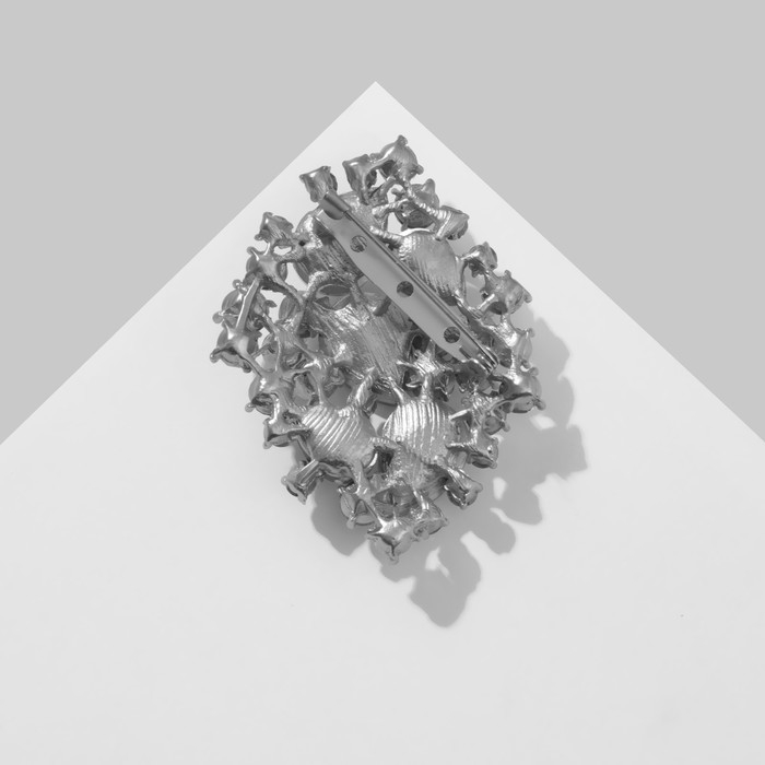 Брошь «Императрица» капли, цветная в серебре Брошь «Императрица» капли, цветная в серебре