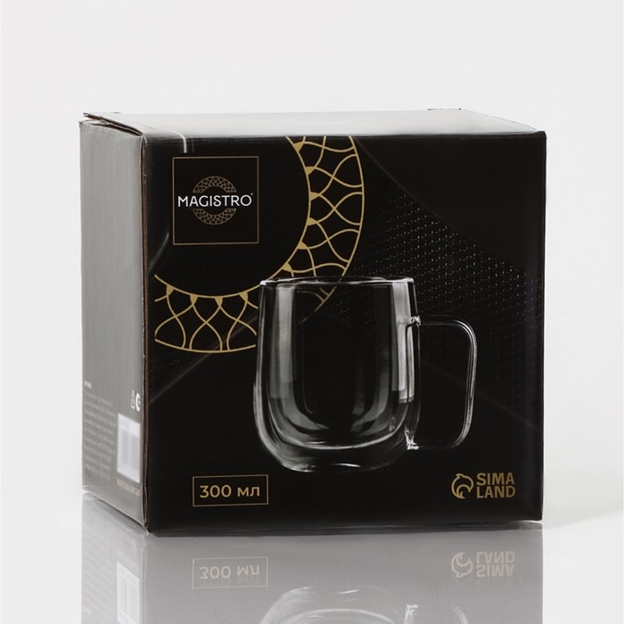 Кружка стеклянная с двойными стенками Magistro «Адель», 300 мл Кружка стеклянная с двойными стенками Magistro «Адель», 300 мл
