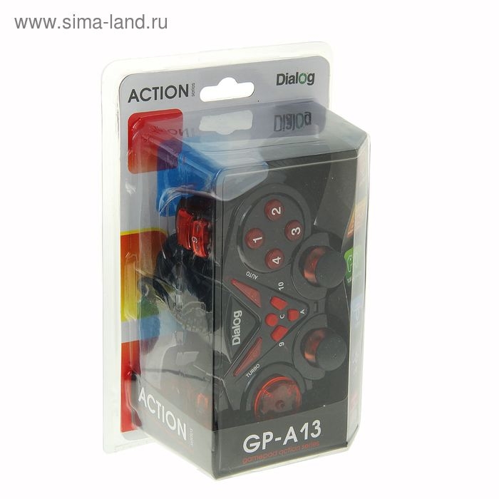 Геймпад Dialog Action GP-A13, проводной, вибрация, для PC, PS2/3, USB, черно-красный Геймпад Dialog Action GP-A13, проводной, вибрация, для PC, PS2/3, USB, черно-красный