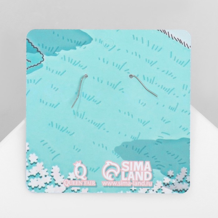 Серьги ассорти «Радость» зайцы, цвет розовый в серебре Серьги ассорти «Радость» зайцы, цвет розовый в серебре