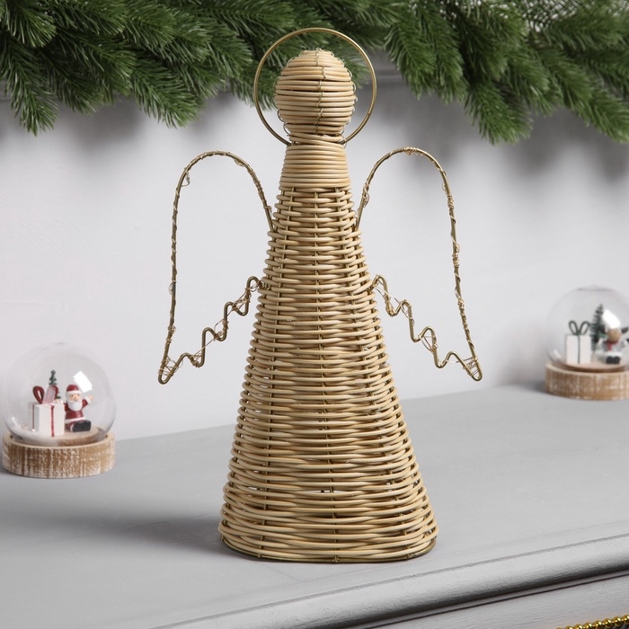 Фигура световая Фигура световая "Ангел плетённый", 32х16х9 см, 20 LED, батарейки ААх2 (не в комплекте), свечение теплое белое